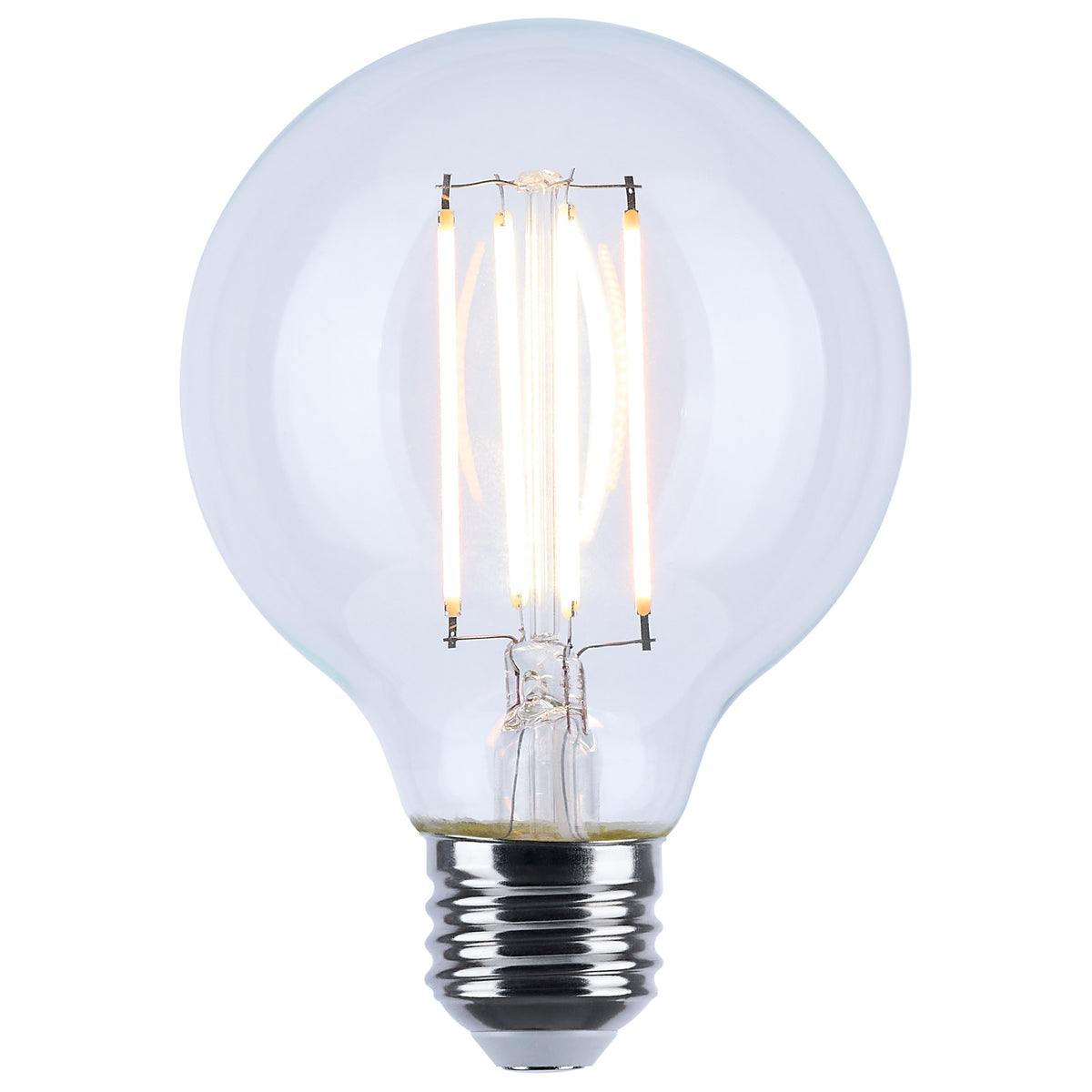 8 Watt LED G25 - 3000K-2000K Warm Dimming - Medium Base - Clear Finish