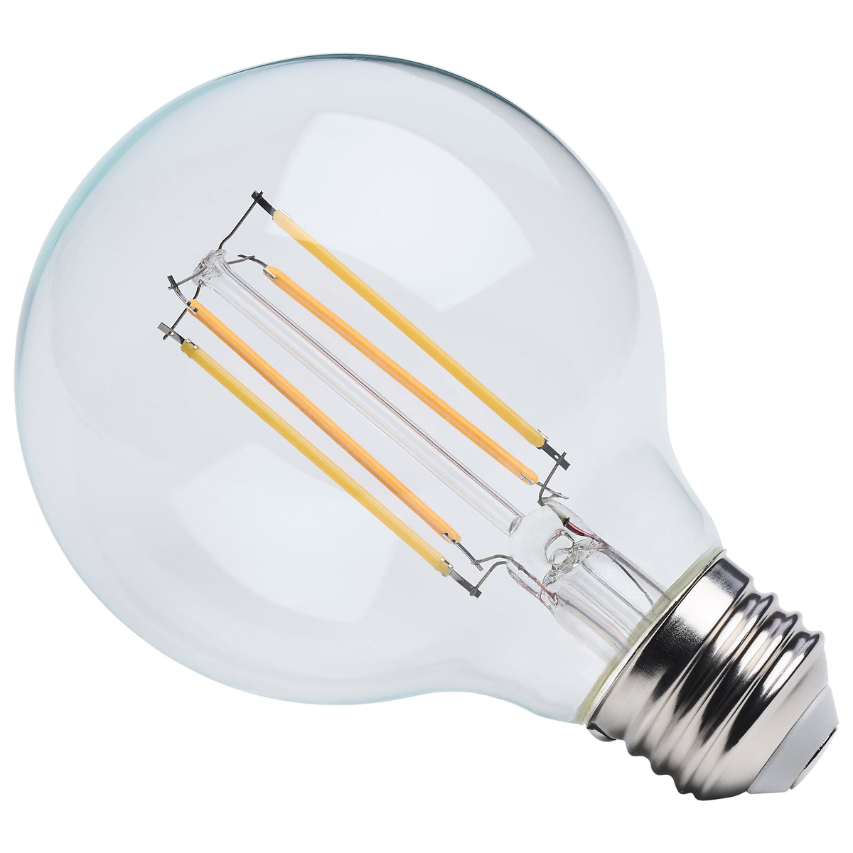 8 Watt LED G25 - 3000K-2000K Warm Dimming - Medium Base - Clear Finish