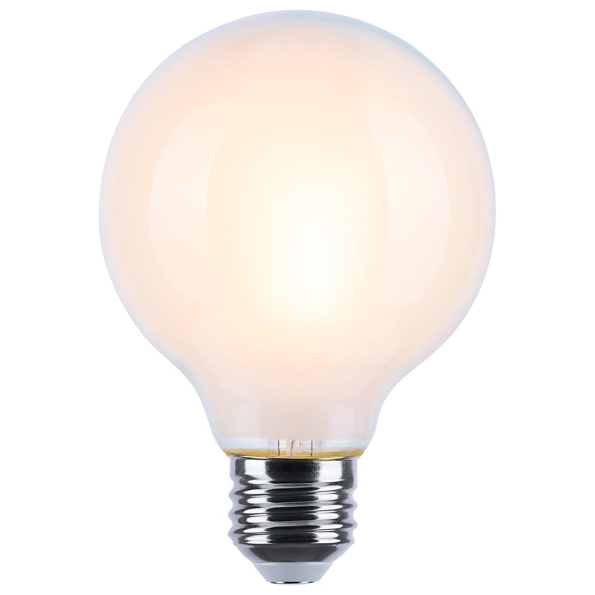 8 Watt LED G25 - 3000K-2000K Warm Dimming - Medium Base - White Finish
