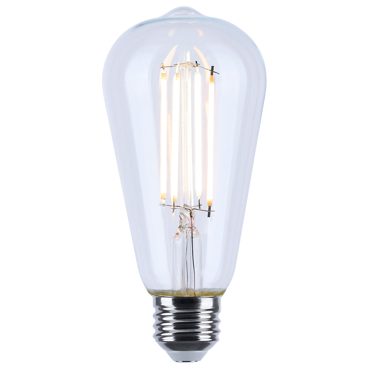 8 Watt LED ST19 - 3000K-2000K Warm Dimming - Medium Base - Clear Finish
