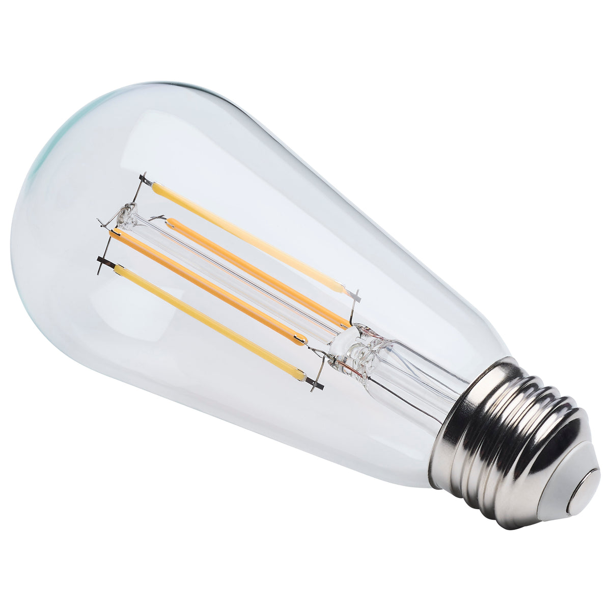 8 Watt LED ST19 - 3000K-2000K Warm Dimming - Medium Base - Clear Finish