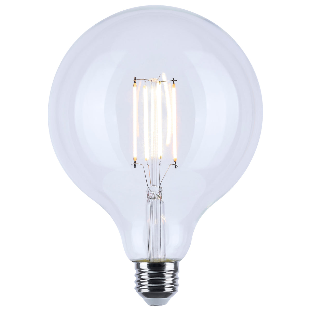 8 Watt LED G40 - 3000K-2000K Warm Dimming - Medium Base - Clear Finish