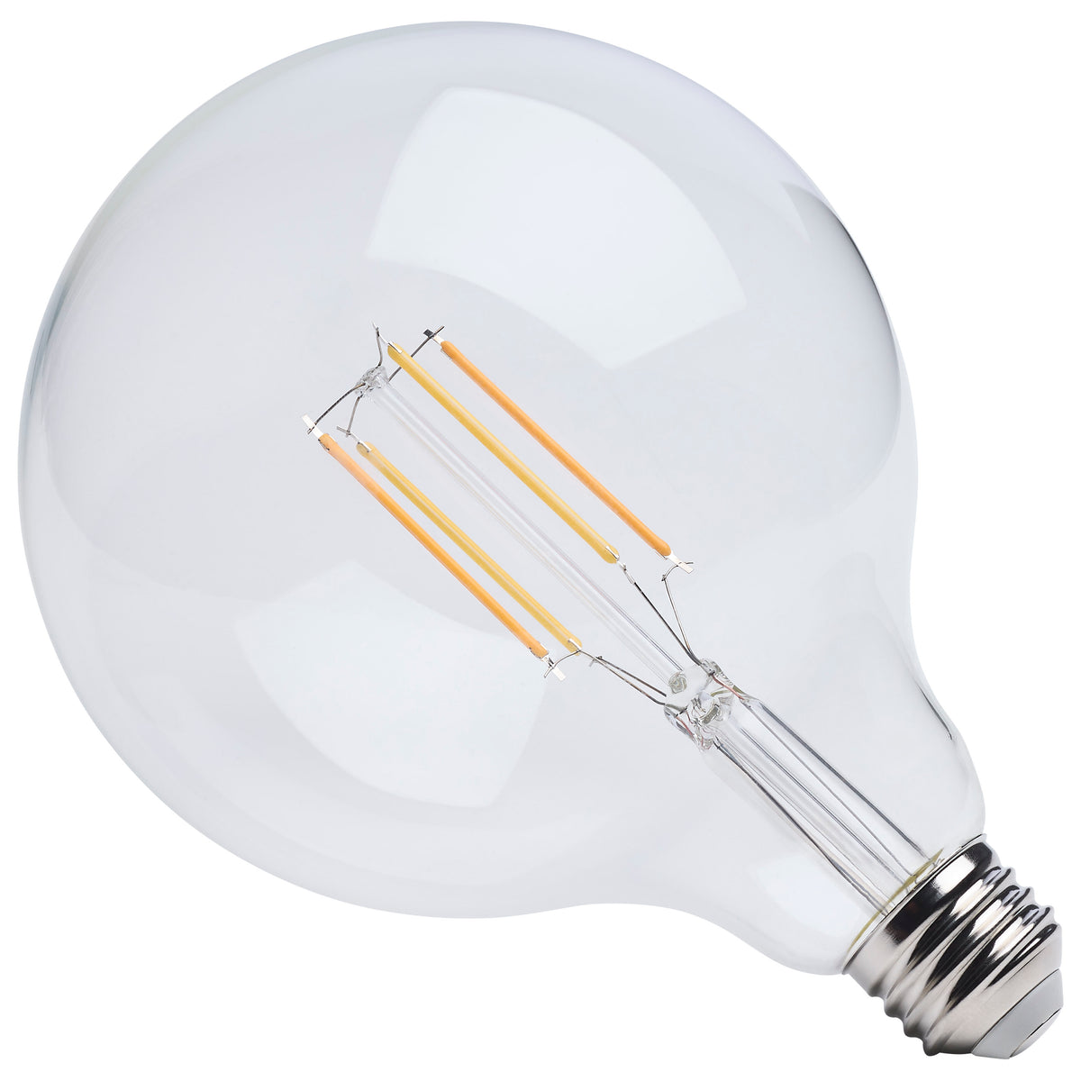 8 Watt LED G40 - 3000K-2000K Warm Dimming - Medium Base - Clear Finish