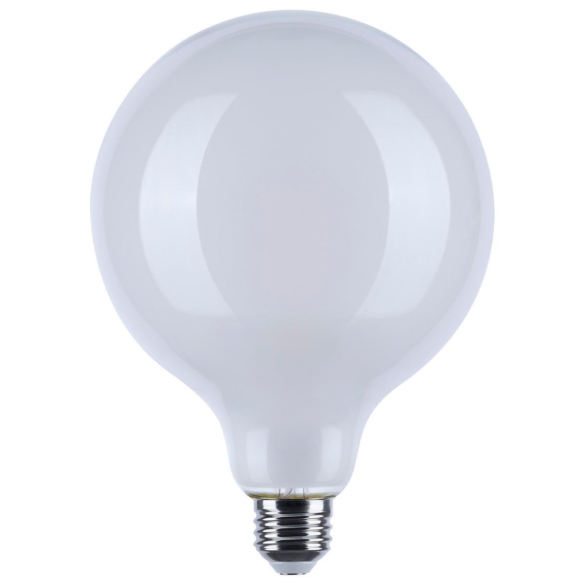8 Watt LED G40 - 3000K-2000K Warm Dimming - Medium Base - White Finish bulb or fixture view