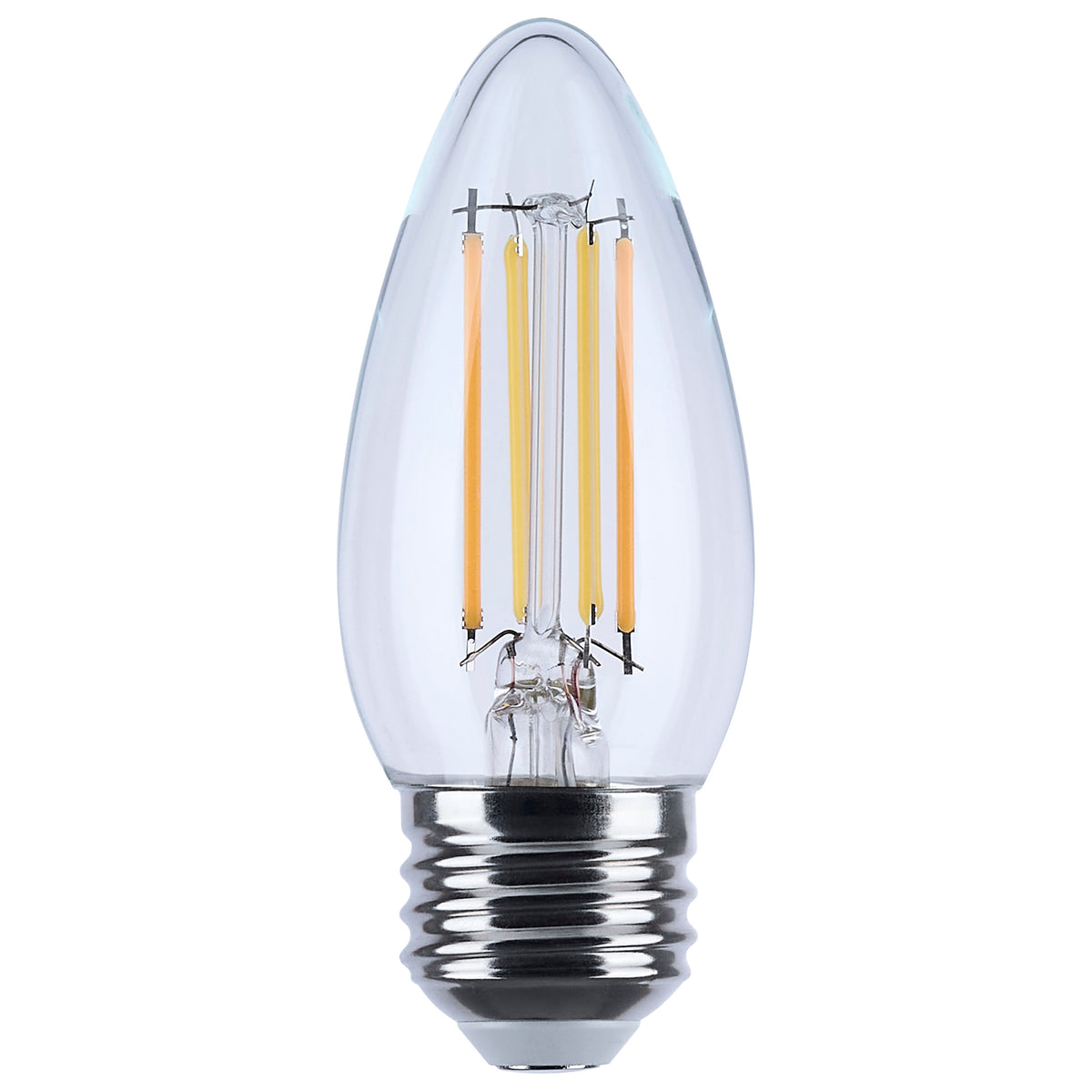 4.5 Watt LED B11 - 3000K-2000K Warm Dimming - Medium Base - Clear Finish bulb or fixture view