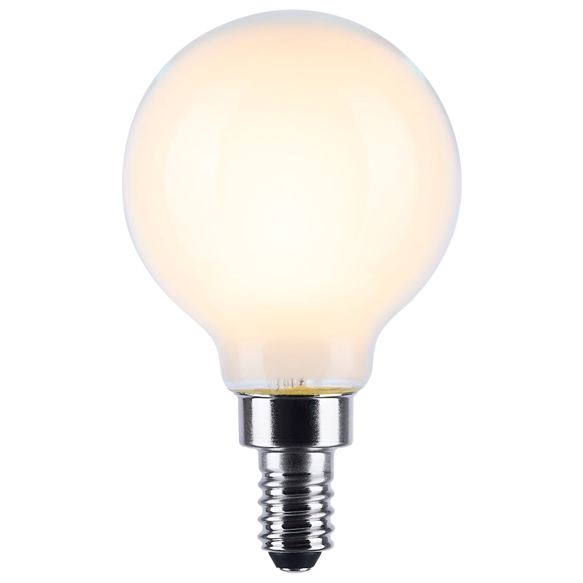 4.5 Watt LED G16.5 - 3000K-2000K Warm Dimming - Candelabra Base - White Finish