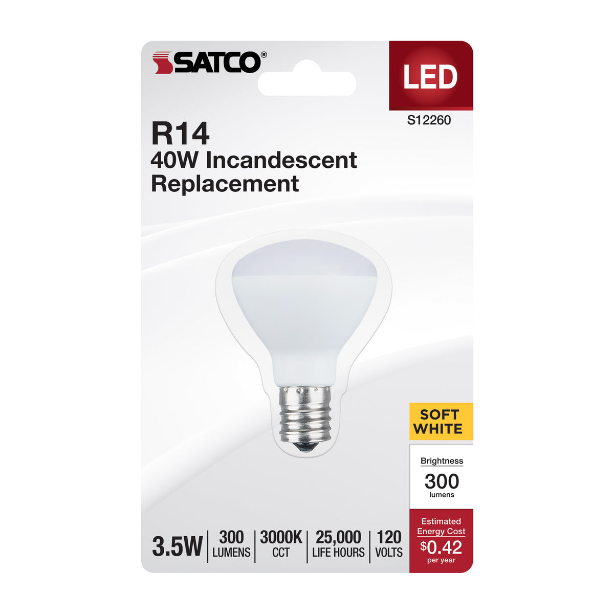 3.5 Watt - R14 LED - Intermediate Base - 3000K CCT - Frost Finish - 120 Volt