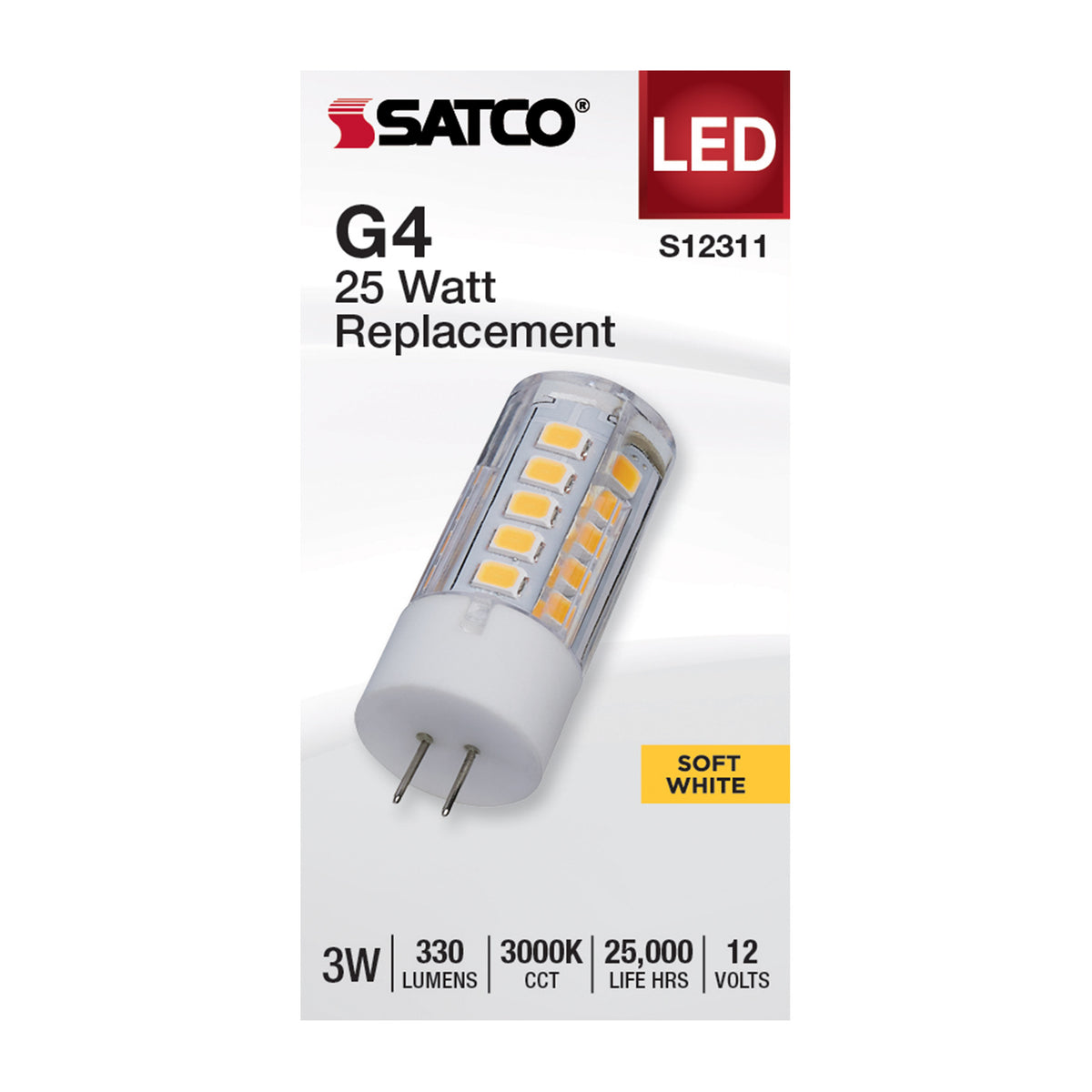 3 Watt T5 LED - Clear Finish - Bi Pin G4 Base - 3000K - 12 Volt