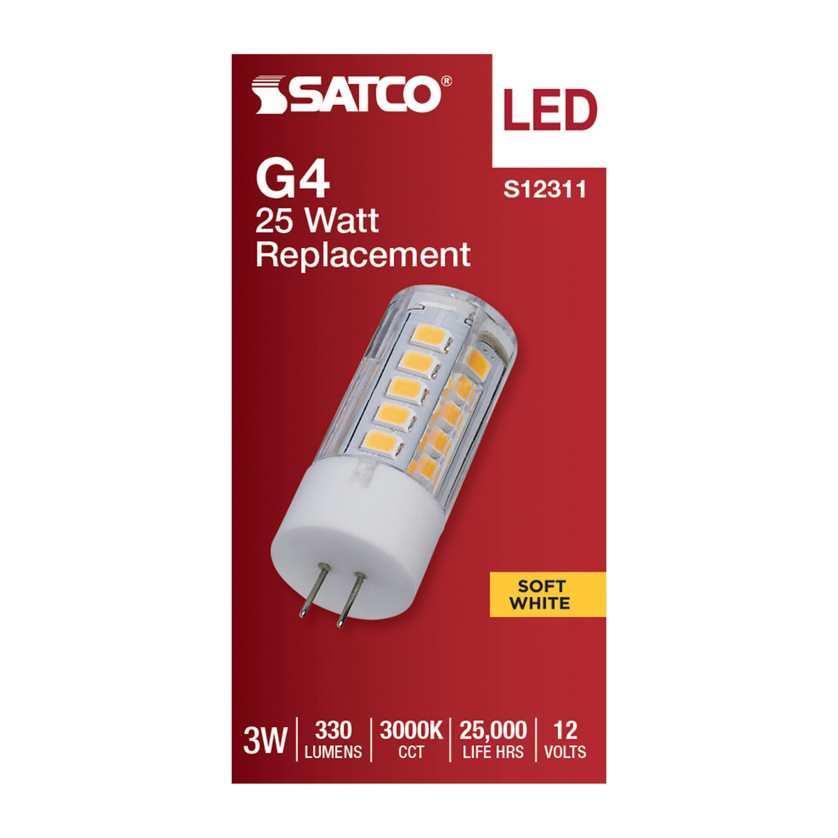 3 Watt T5 LED - Clear Finish - Bi Pin G4 Base - 3000K - 12 Volt