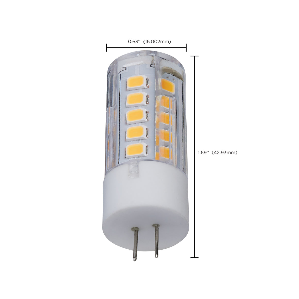 3 Watt T5 LED - Clear Finish - Bi Pin G4 Base - 3000K - 12 Volt