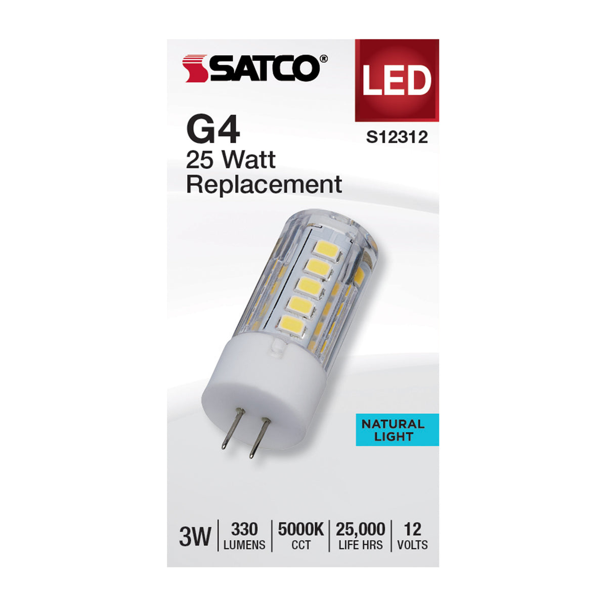 3 Watt T5 LED - Clear Finish - Bi Pin G4 Base - 5000K - 12 Volt