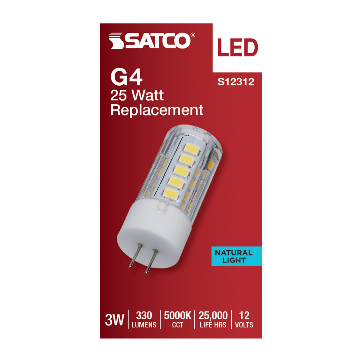 3 Watt T5 LED - Clear Finish - Bi Pin G4 Base - 5000K - 12 Volt