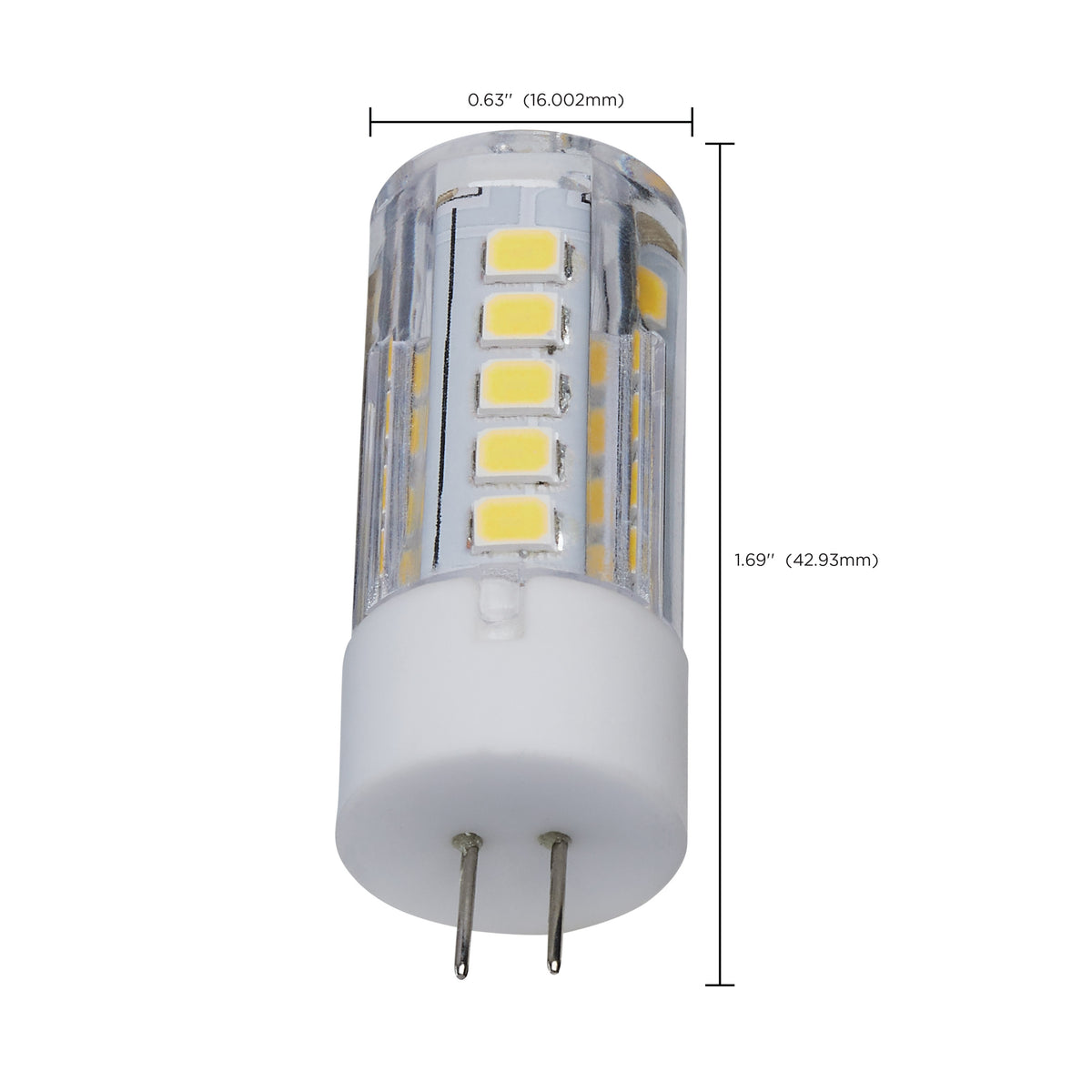 3 Watt T5 LED - Clear Finish - Bi Pin G4 Base - 5000K - 12 Volt