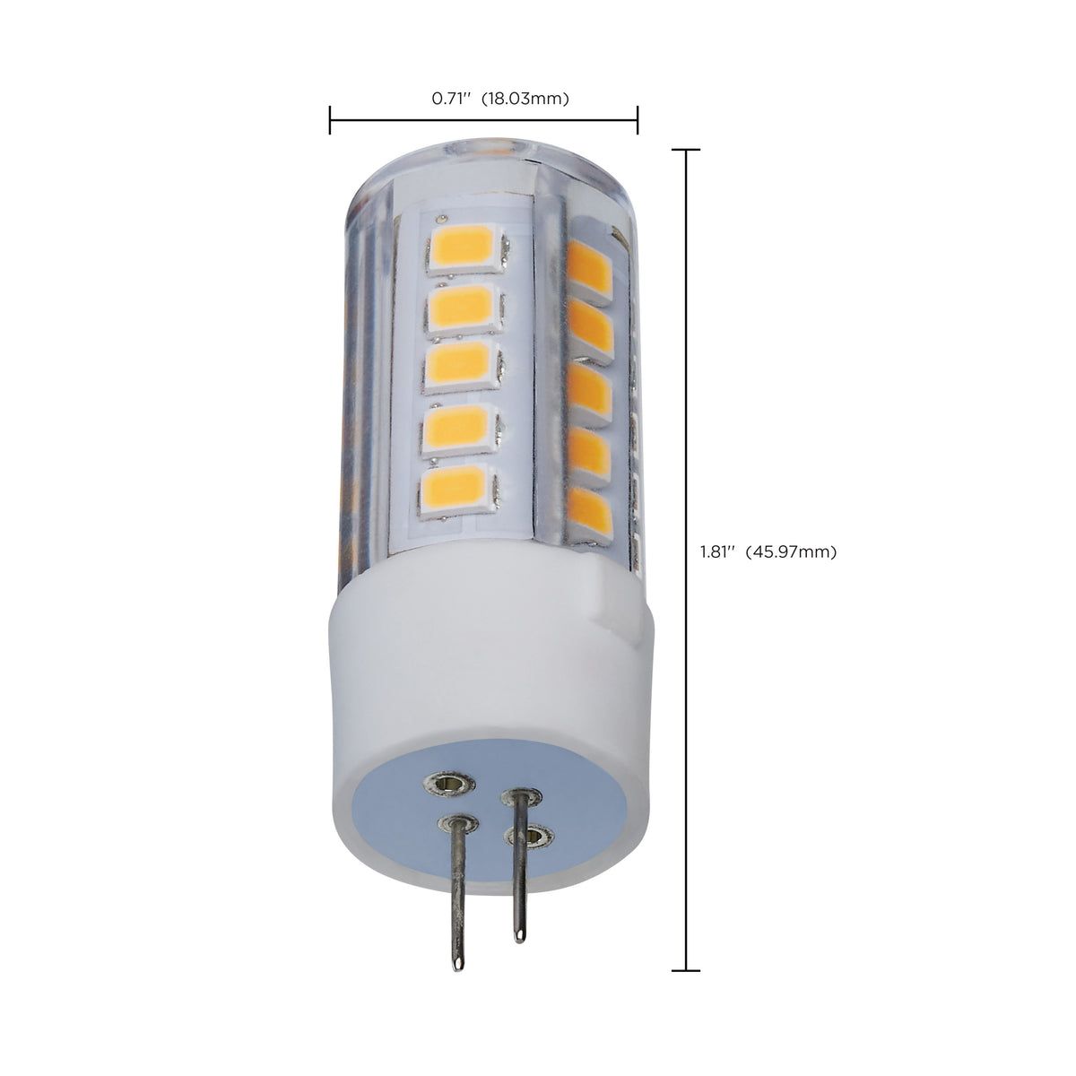 4.5 Watt T6 LED - Clear Finish - Bi Pin G4 Base - 3000K - 12 Volt