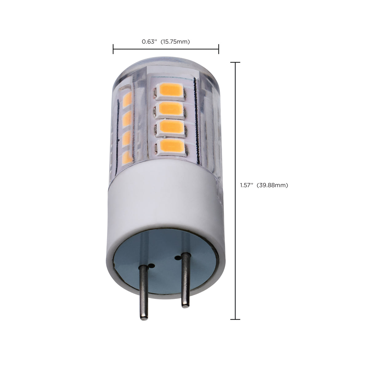3 Watt T5 LED - Clear Finish - GY6.35 Base - 3000K - 12 Volt