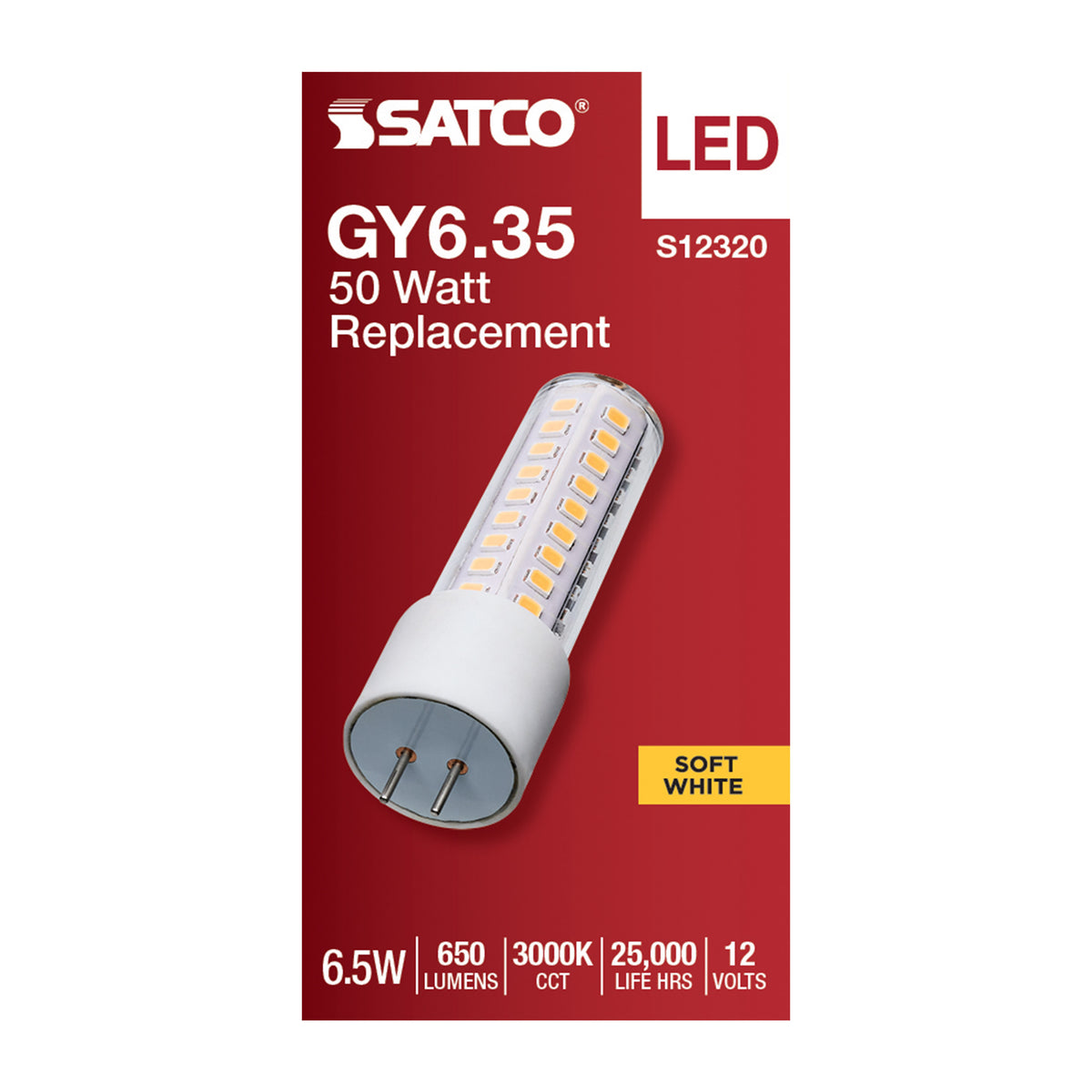 6.5 Watt T6 LED - Clear Finish - GY6.35 Base - 3000K - 12 Volt