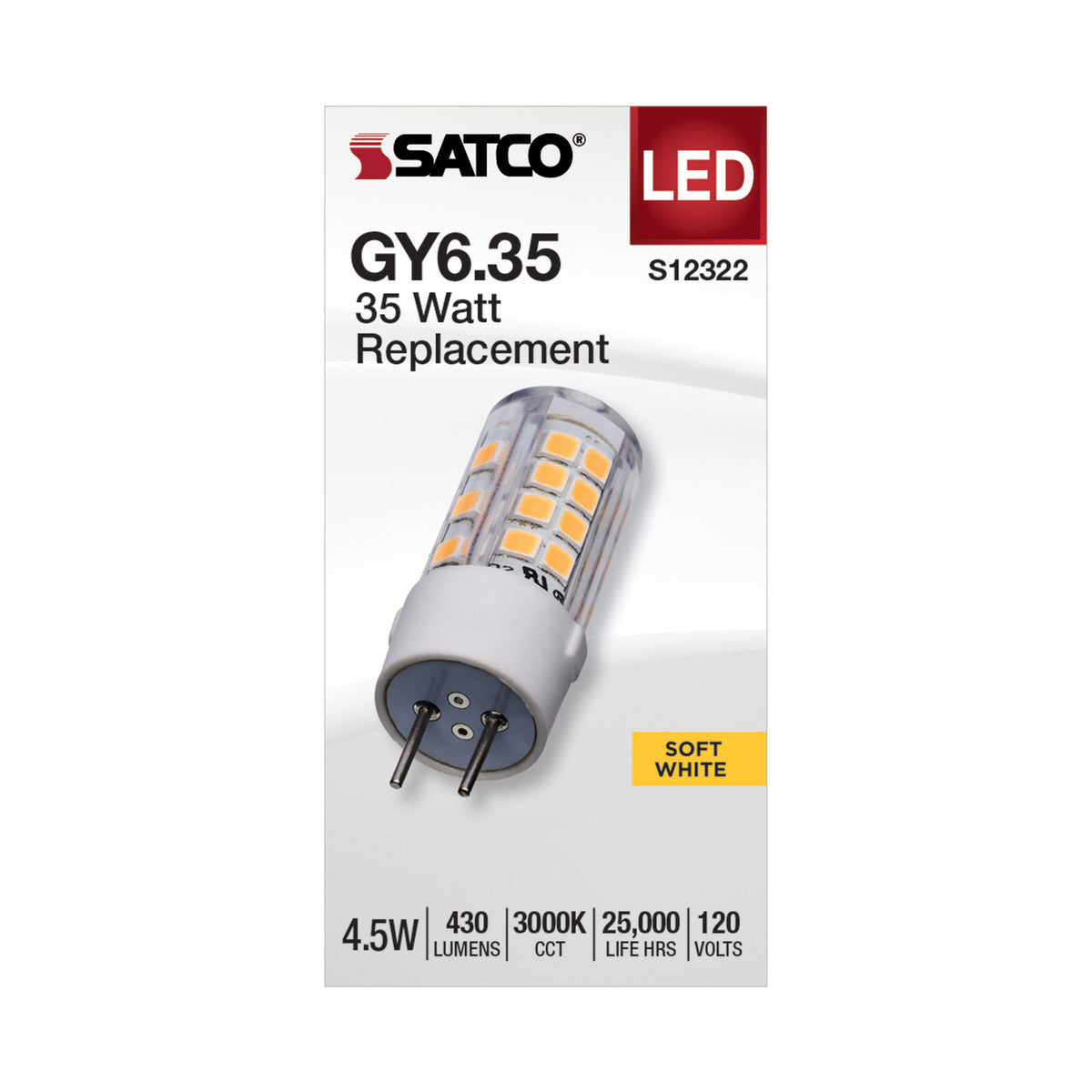 4.5 Watt T6 LED - Clear Finish - GY6.35 Base - 3000K - 120 Volt