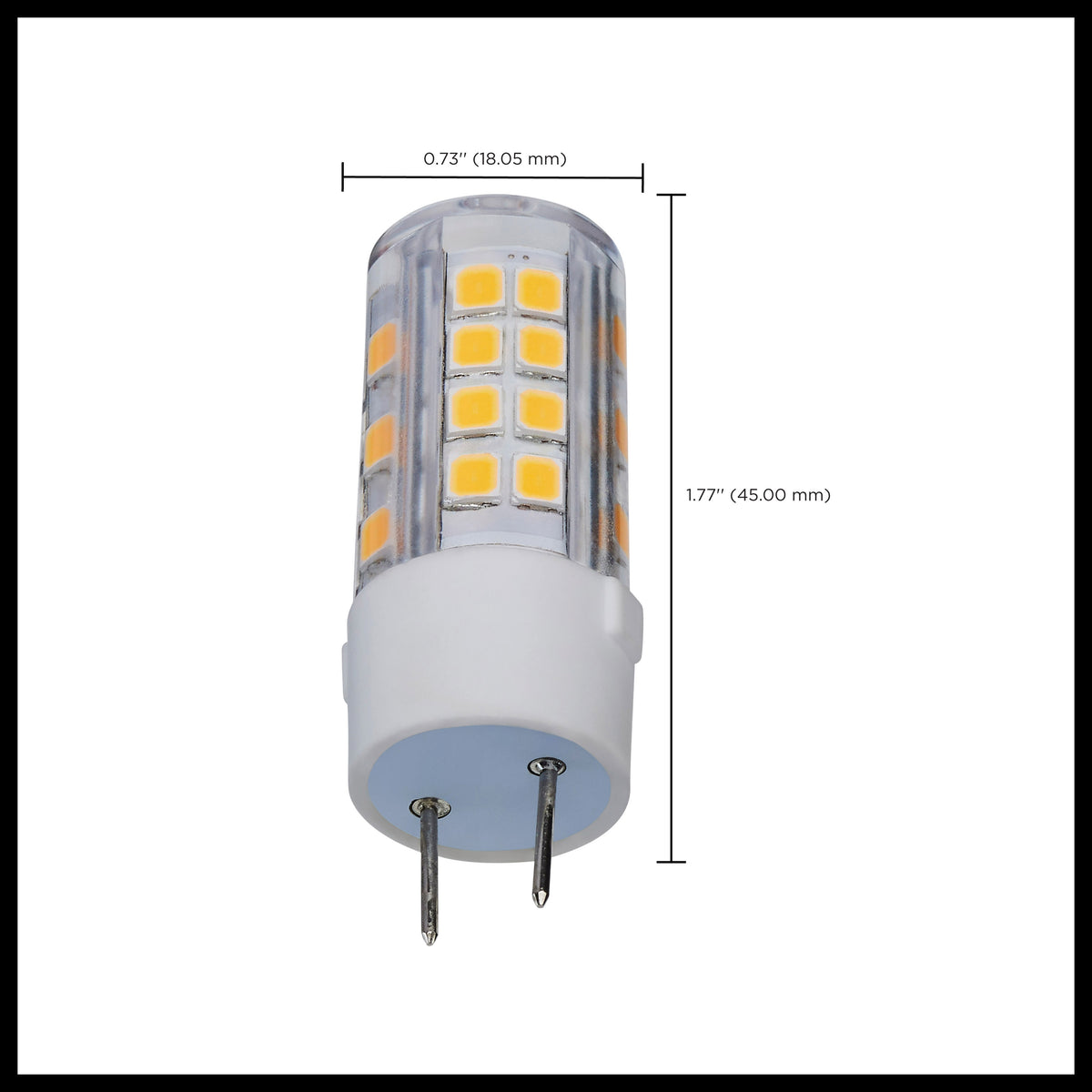 4.5 Watt T6 LED - Clear Finish - G8 Base - 3000K - 120 Volt