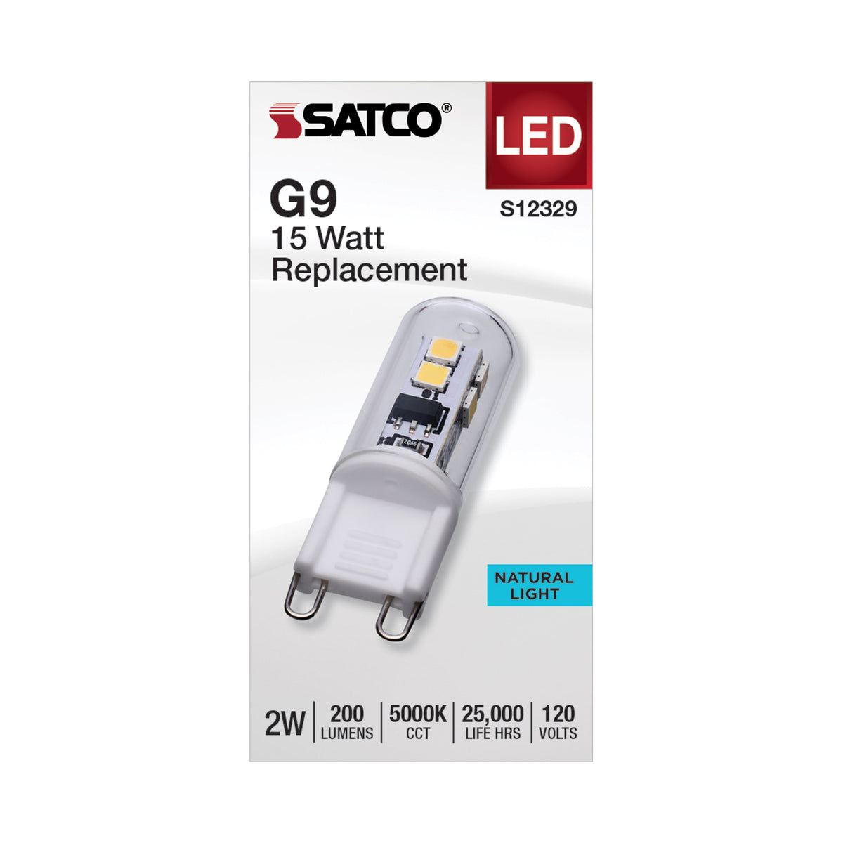 2 Watt T4 LED - Clear Finish - G9 Base - 5000K - 120 Volt