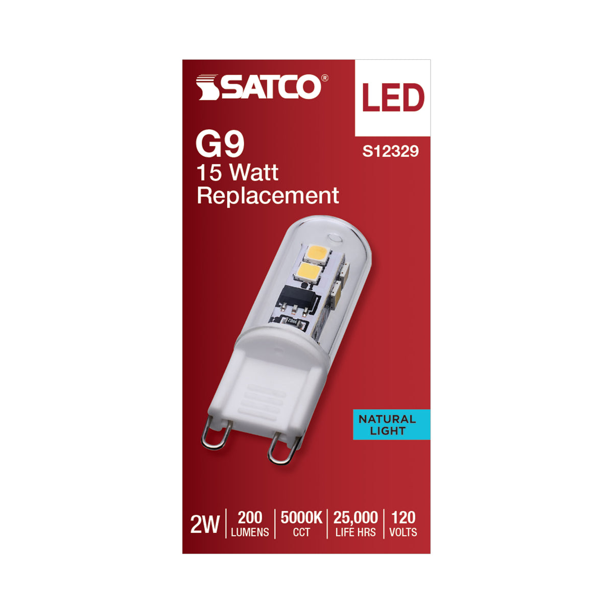 2 Watt T4 LED - Clear Finish - G9 Base - 5000K - 120 Volt