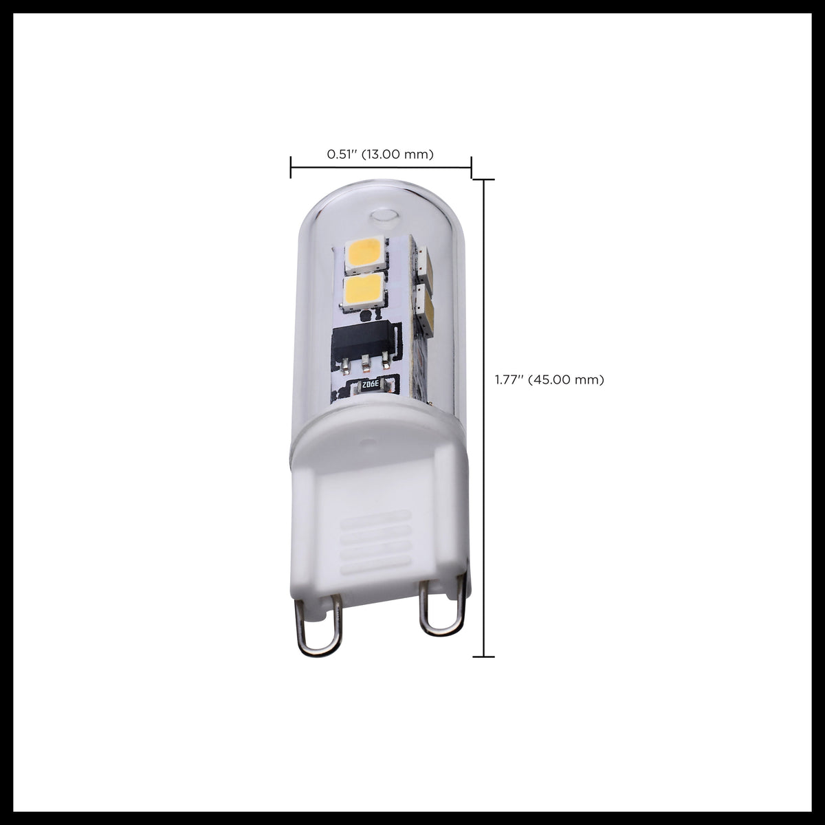 2 Watt T4 LED - Clear Finish - G9 Base - 5000K - 120 Volt