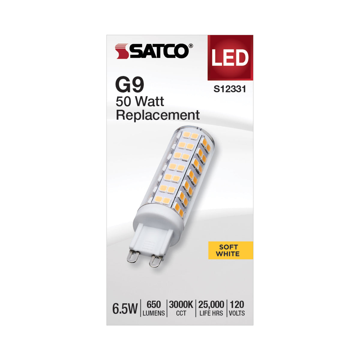 6.5 Watt T6 LED - Clear Finish - G9 Base - 3000K - 120 Volt