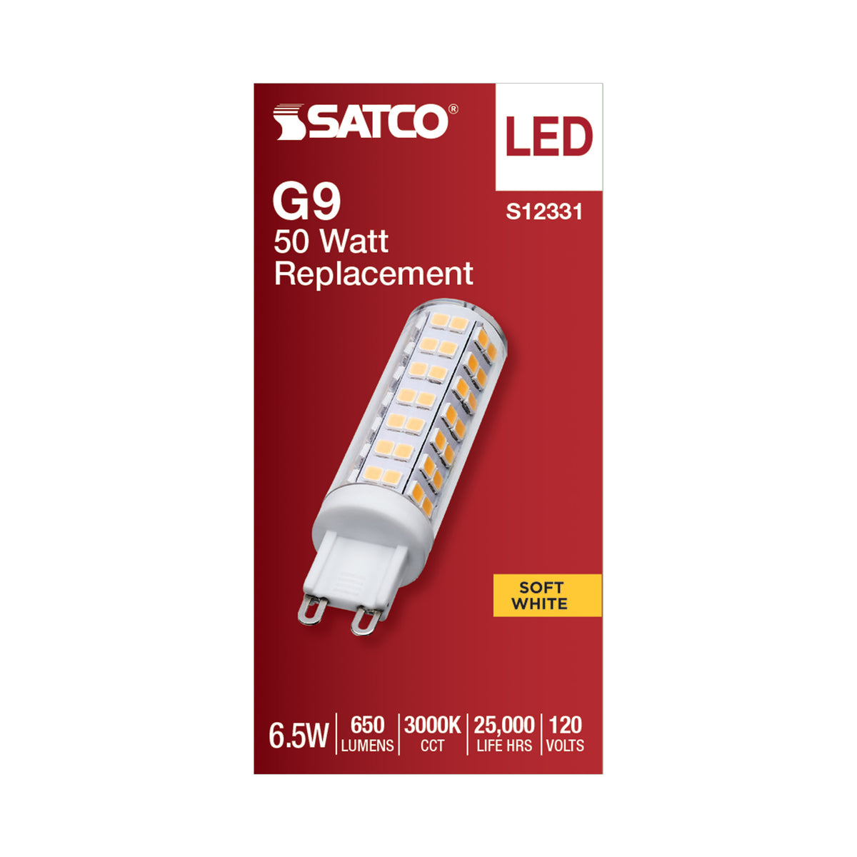 6.5 Watt T6 LED - Clear Finish - G9 Base - 3000K - 120 Volt