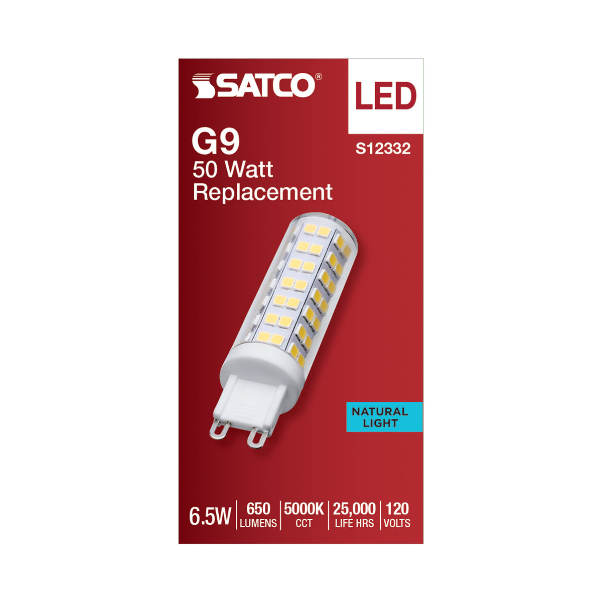 6.5 Watt T6 LED - Clear Finish - G9 Base - 5000K - 120 Volt