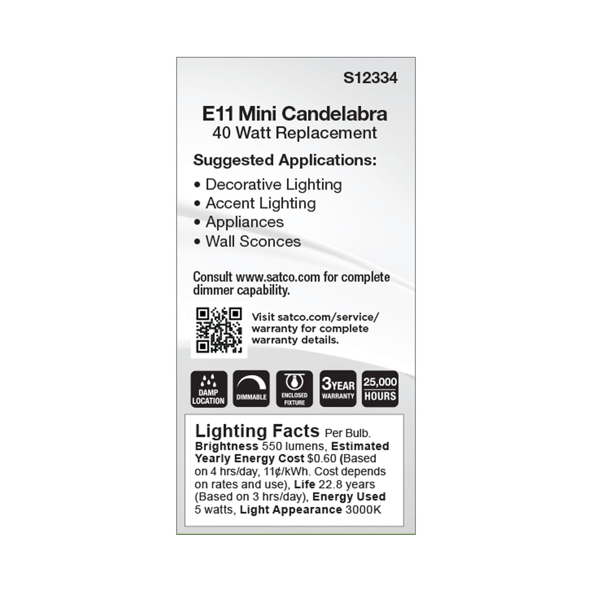 5 Watt T6 LED - Clear Finish - E11 Base - 3000K - 120 Volt