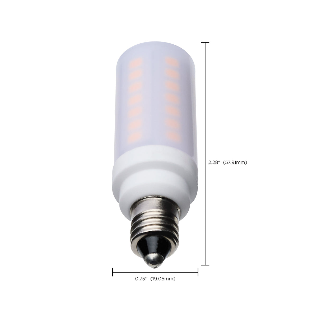 5 Watt T6 LED - Frost Finish - E11 Base - 3000K - 120 Volt