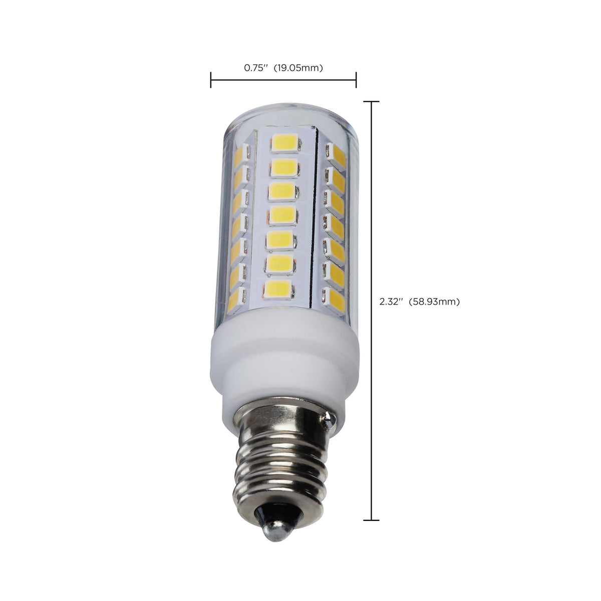 5 Watt T6 LED - Clear Finish - E12 Base - 5000K - 120 Volt
