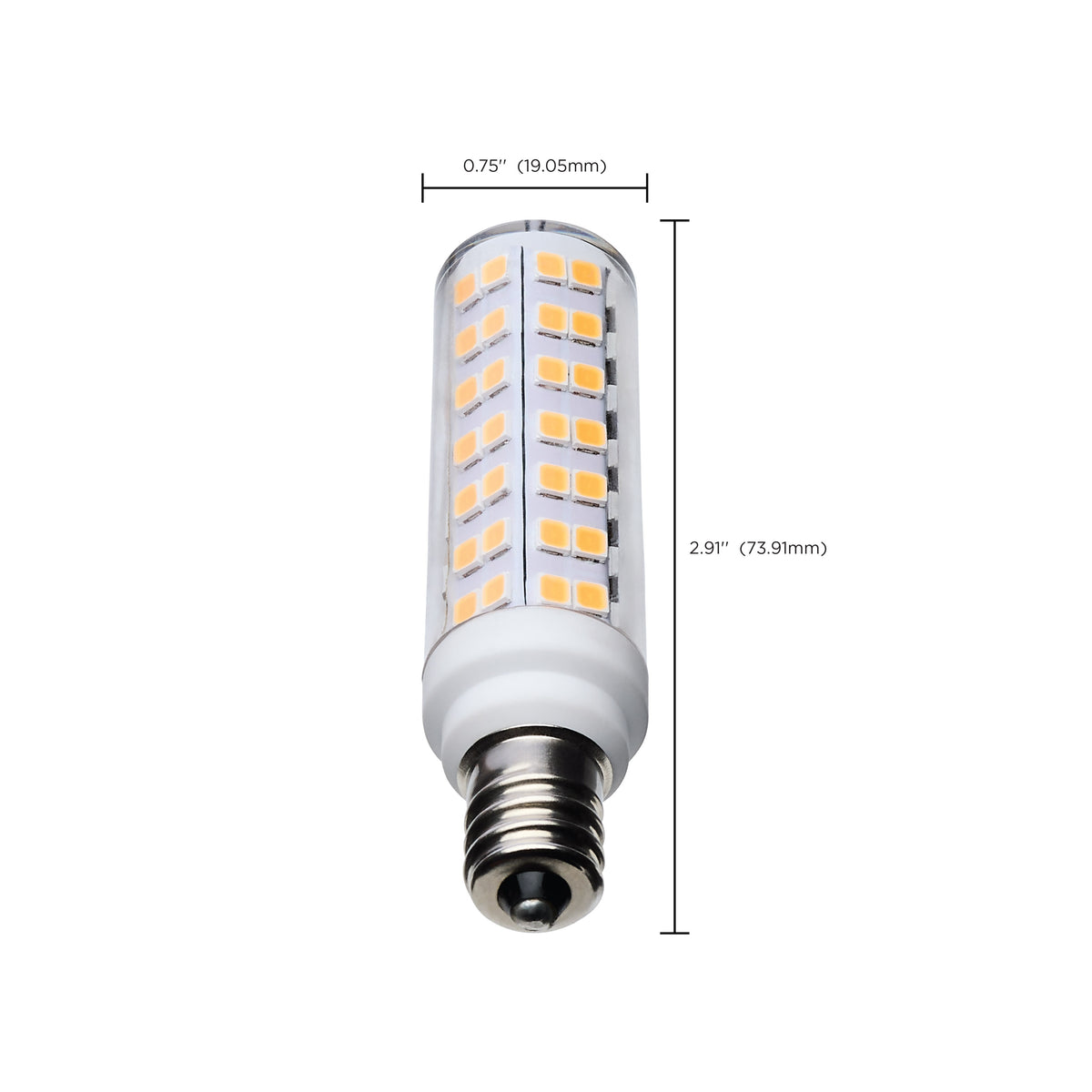 6.5 Watt T6 LED - Clear Finish - E12 Base - 3000K - 120 Volt