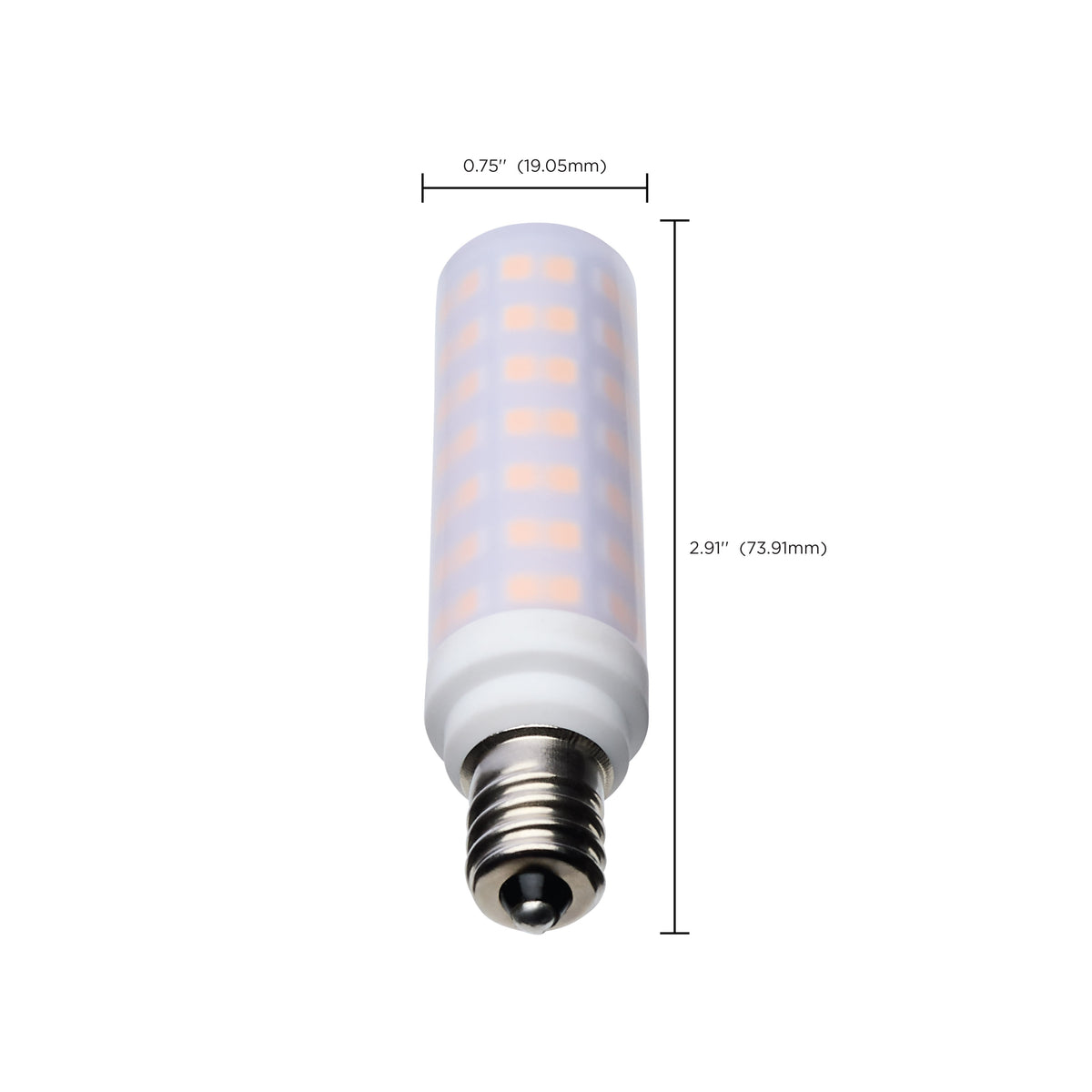 6.5 Watt T6 LED - Frost Finish - E12 Base - 3000K - 120 Volt