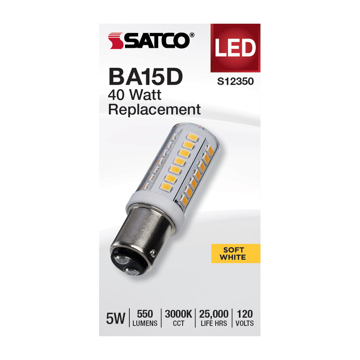 5 Watt T6 LED - Clear Finish - DC Base - 3000K - 120 Volt