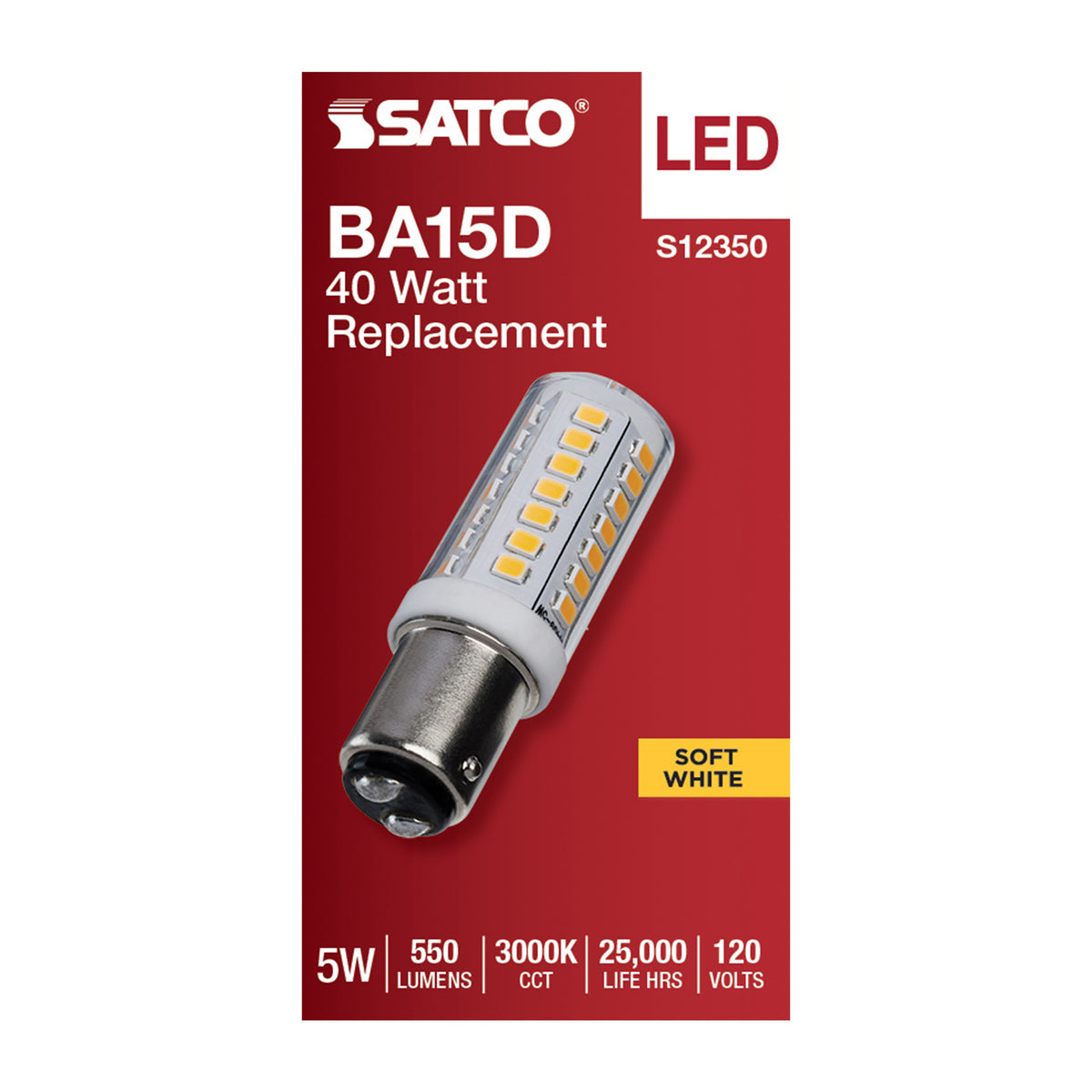 5 Watt T6 LED - Clear Finish - DC Base - 3000K - 120 Volt