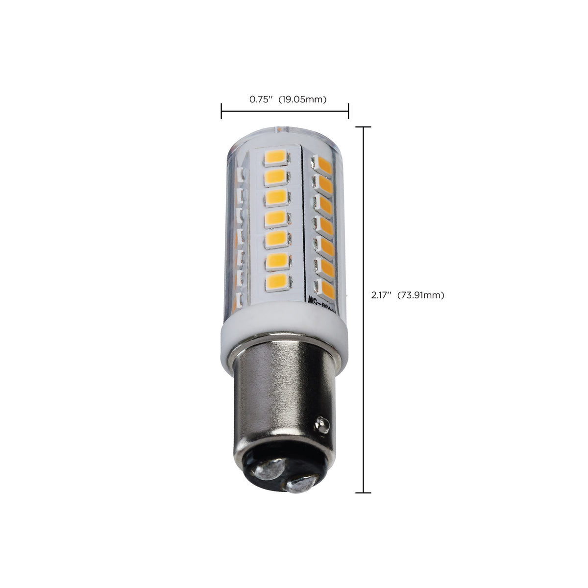5 Watt T6 LED - Clear Finish - DC Base - 3000K - 120 Volt
