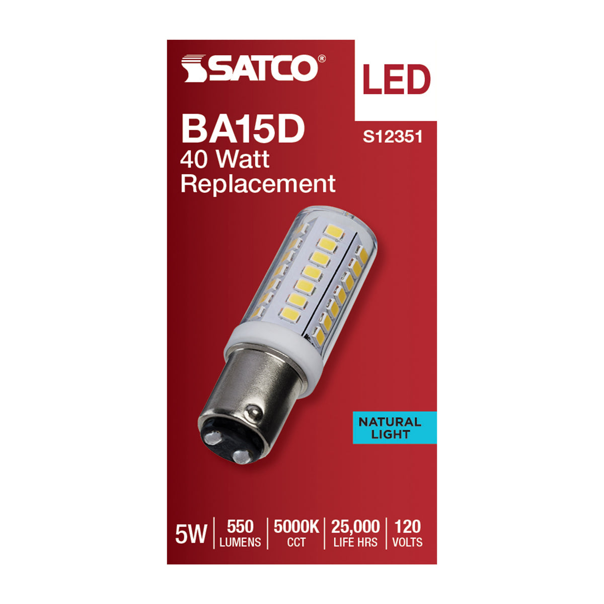 5 Watt T6 LED - Clear Finish - DC Base - 5000K - 120 Volt