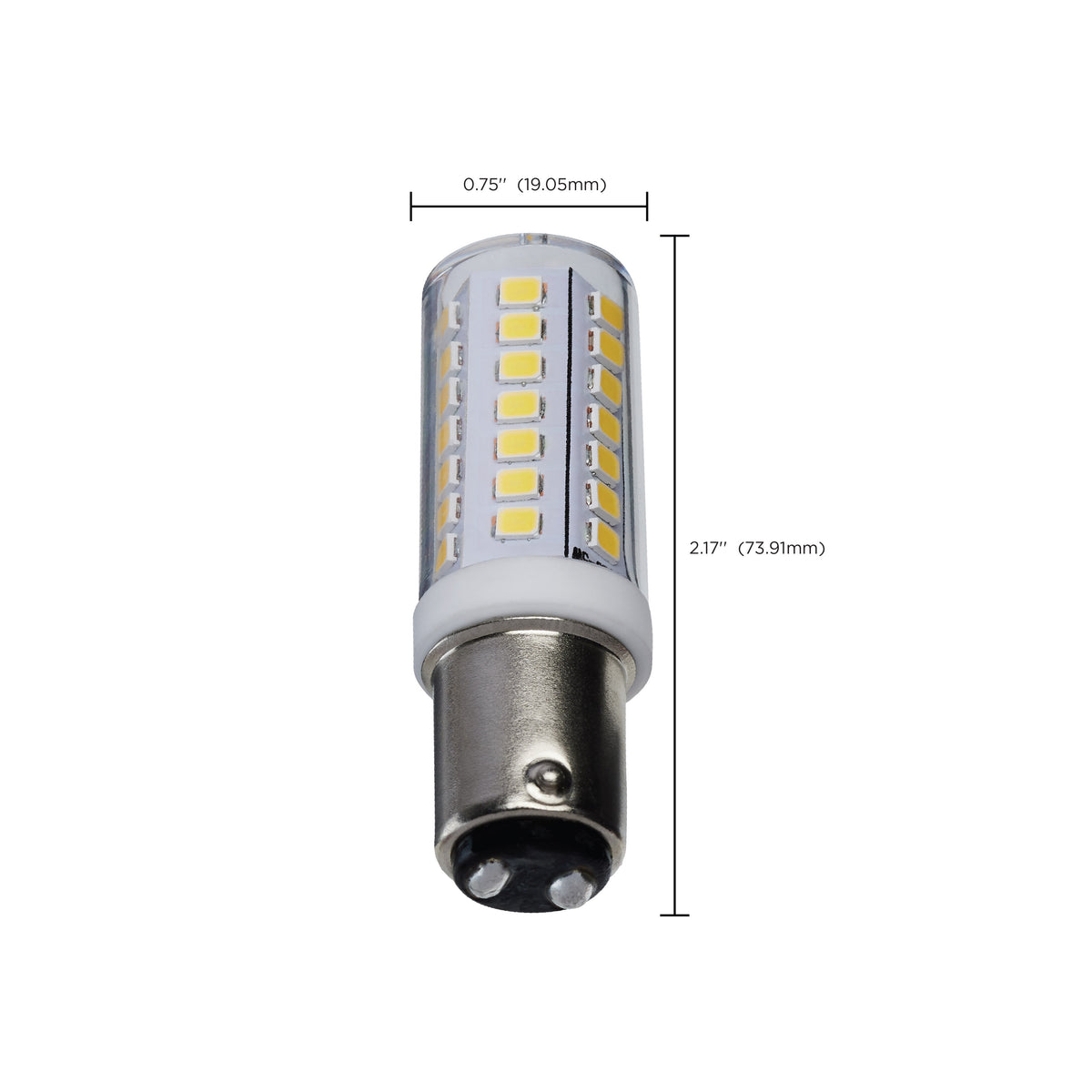 5 Watt T6 LED - Clear Finish - DC Base - 5000K - 120 Volt