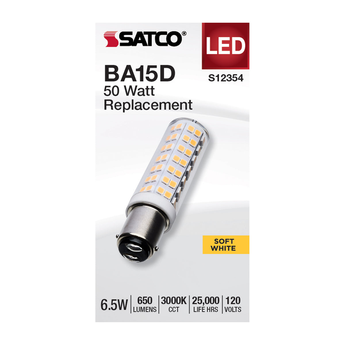 6.5 Watt T6 LED - Clear Finish - DC Base - 3000K - 120 Volt