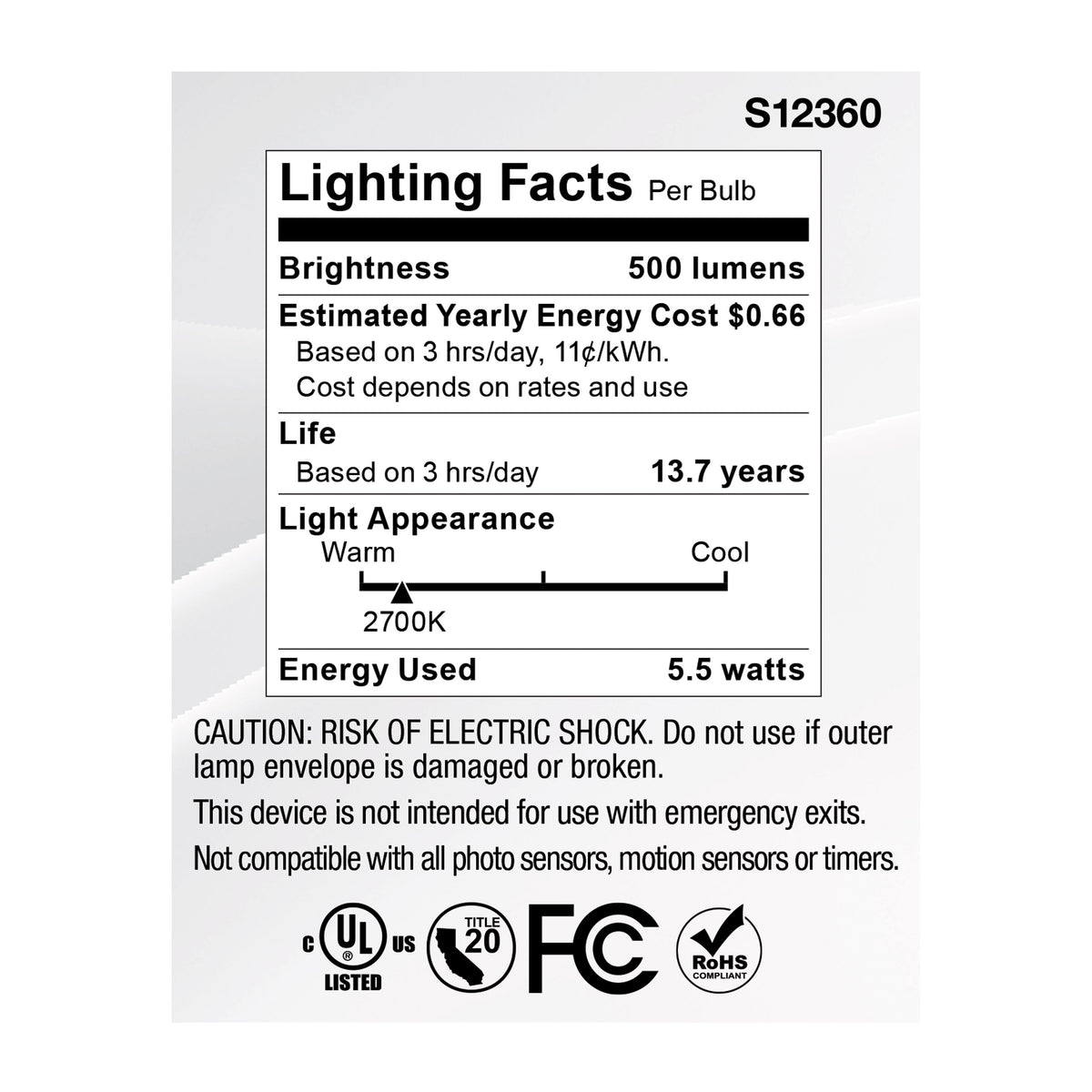 5.5 Watt MR16 LED Spotlight - 2700K CCT - GU5.3 Base - 12 Volt