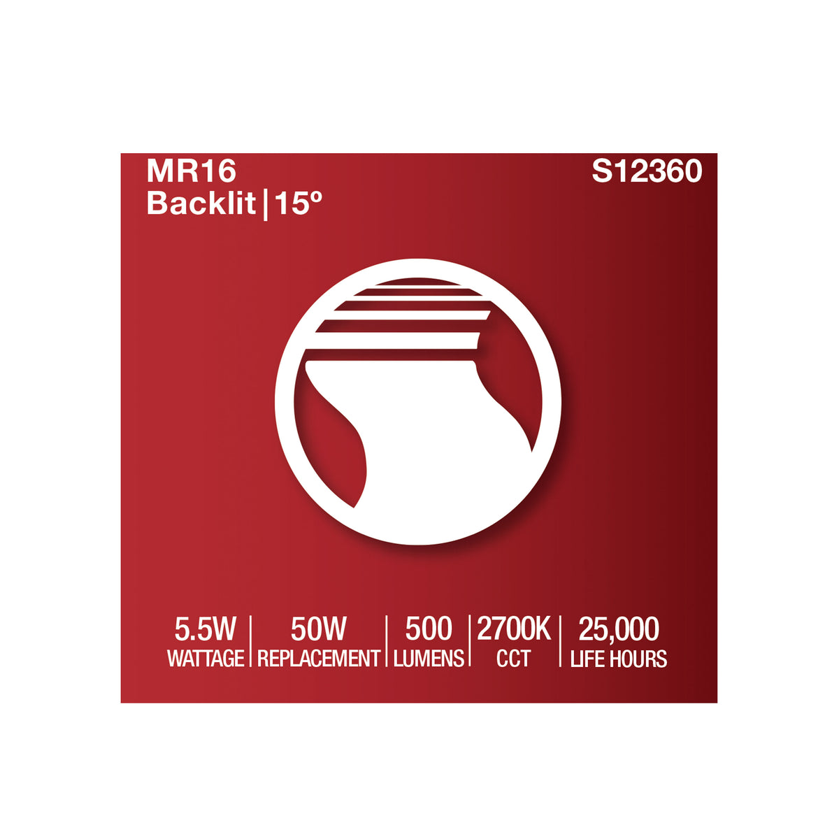 5.5 Watt MR16 LED Spotlight - 2700K CCT - GU5.3 Base - 12 Volt