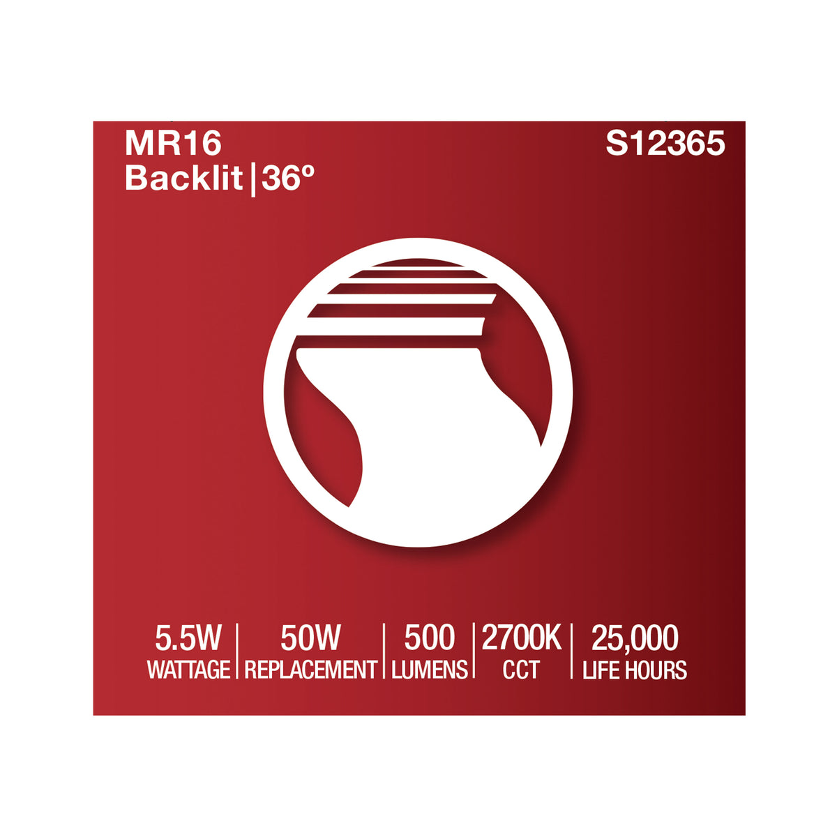 5.5 Watt MR16 LED Floodlight - 2700K CCT - GU5.3 Base - 12 Volt