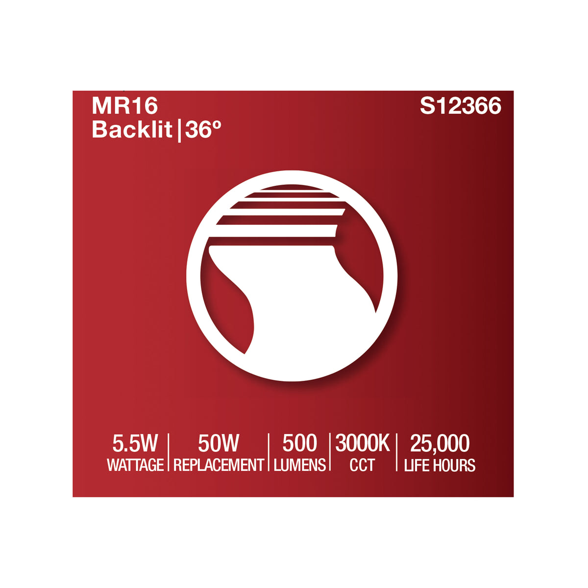 5.5 Watt MR16 LED Floodlight - 3000K CCT - GU5.3 Base - 12 Volt