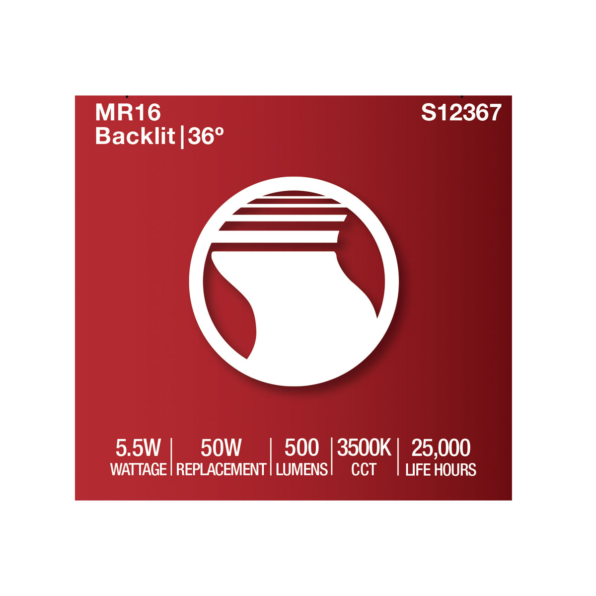 5.5 Watt MR16 LED Floodlight - 3500K CCT - GU5.3 Base - 12 Volt