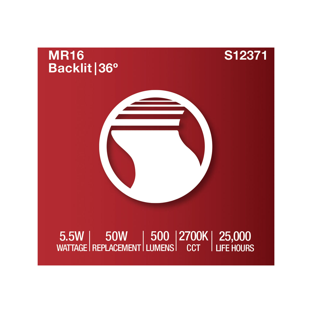 5.5 Watt MR16 LED Floodlight - 2700K CCT - GU10 Base - 120 Volt