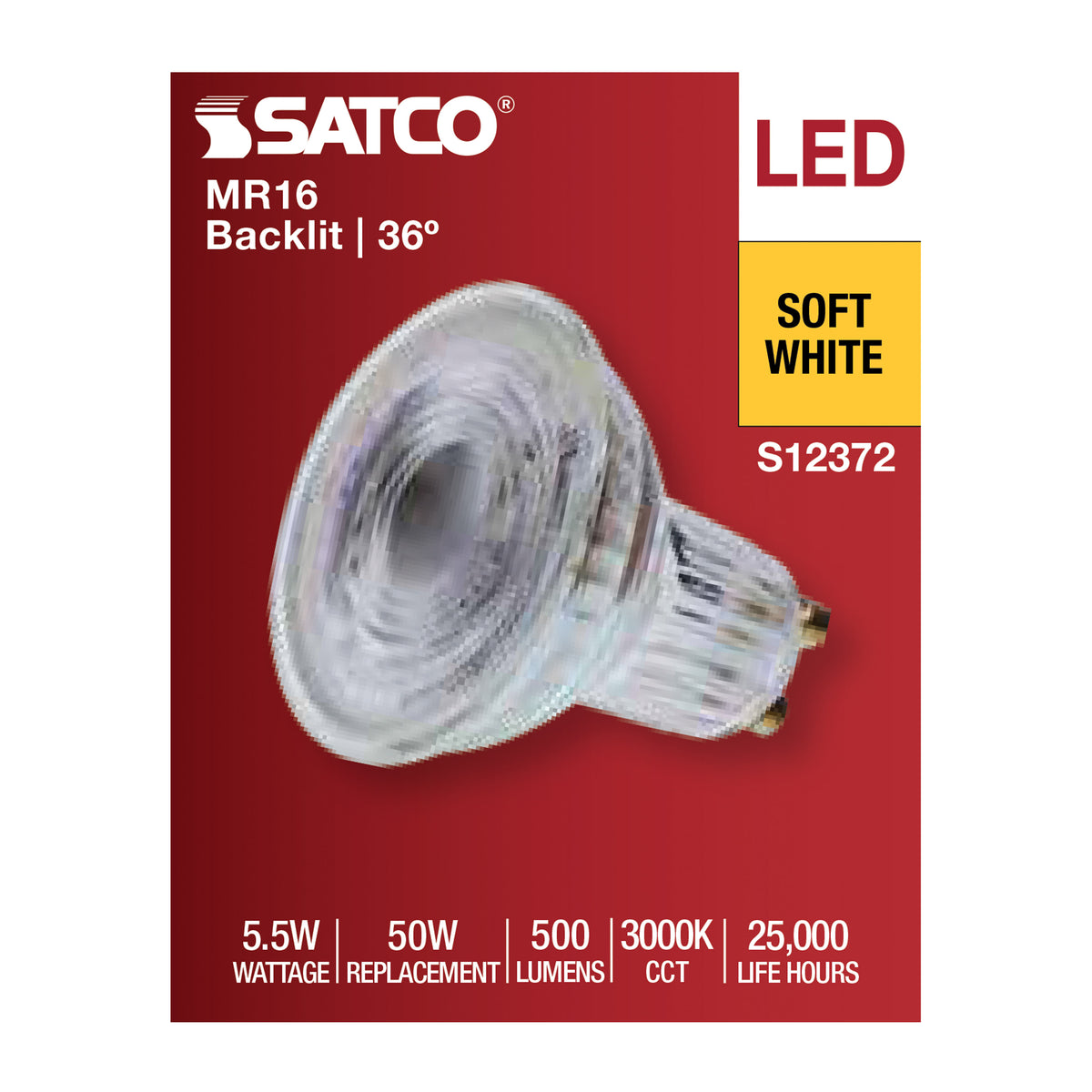 5.5 Watt MR16 LED Floodlight - 3000K CCT - GU10 Base - 120 Volt