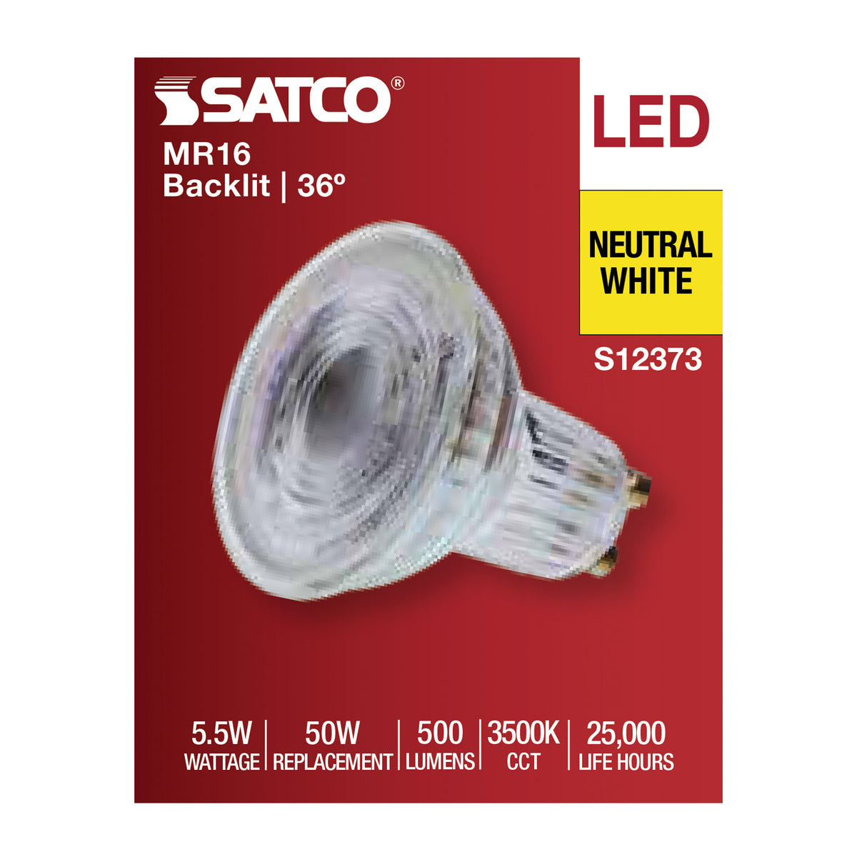 5.5 Watt MR16 LED Floodlight - 3500K CCT - GU10 Base - 120 Volt