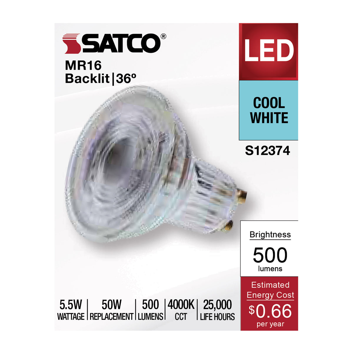 5.5 Watt MR16 LED Floodlight - 4000K CCT - GU10 Base - 120 Volt