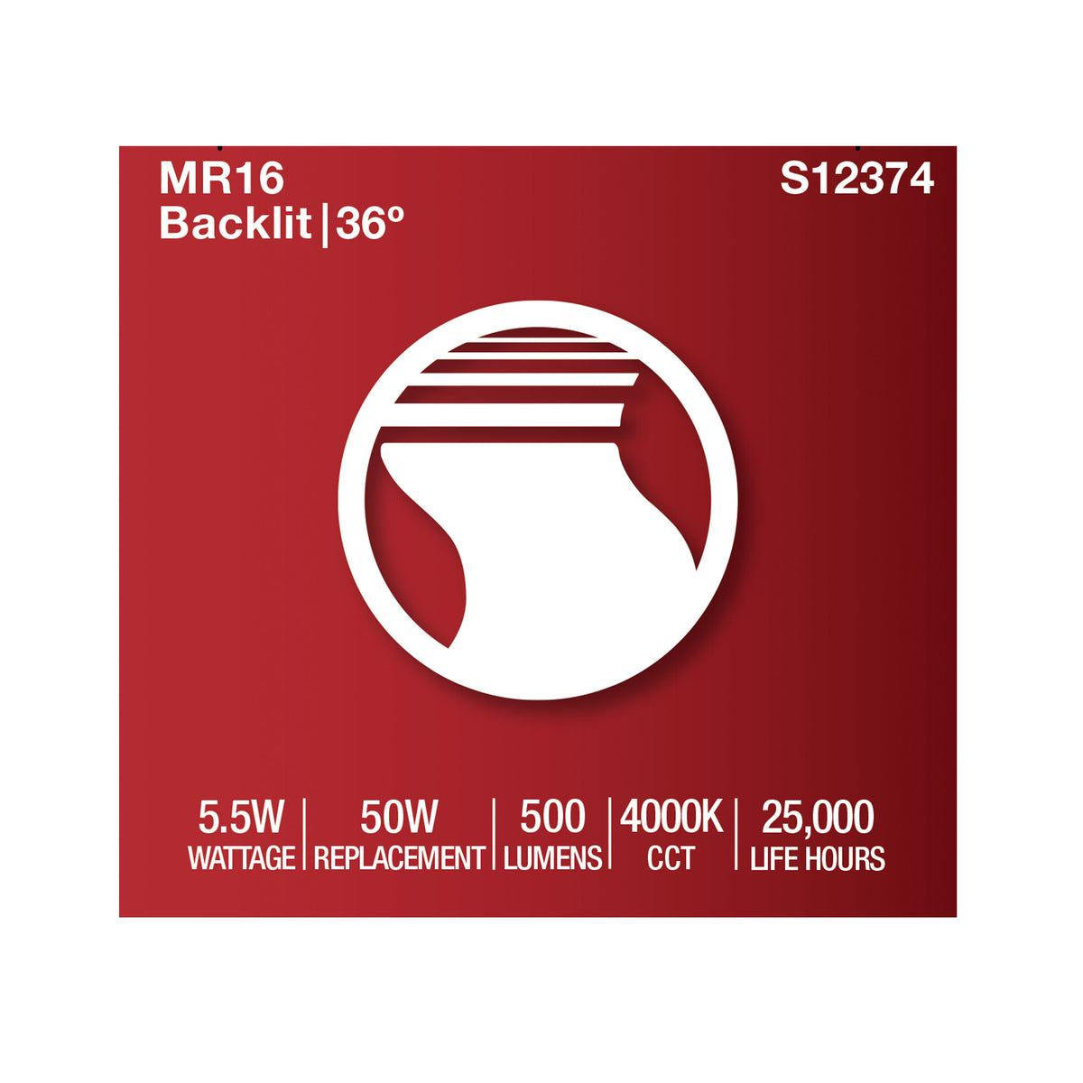 5.5 Watt MR16 LED Floodlight - 4000K CCT - GU10 Base - 120 Volt