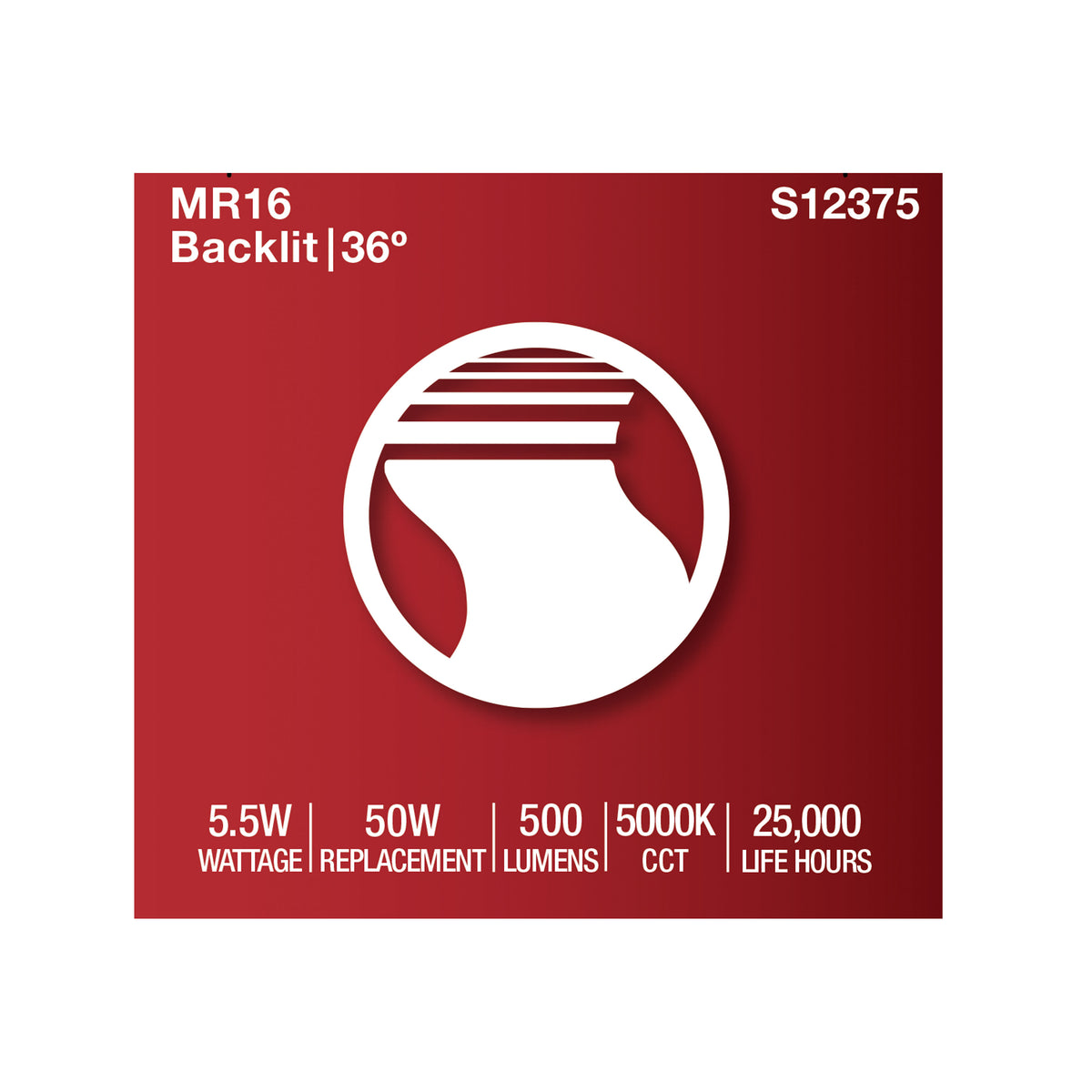 5.5 Watt MR16 LED Floodlight - 5000K CCT - GU10 Base - 120 Volt